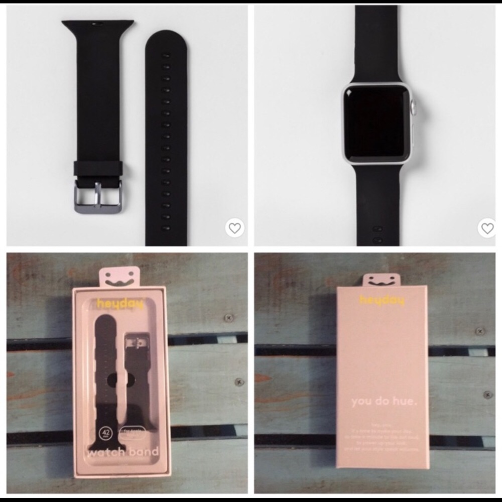 Heyday Black Silicone 42mm Apple Watch Band